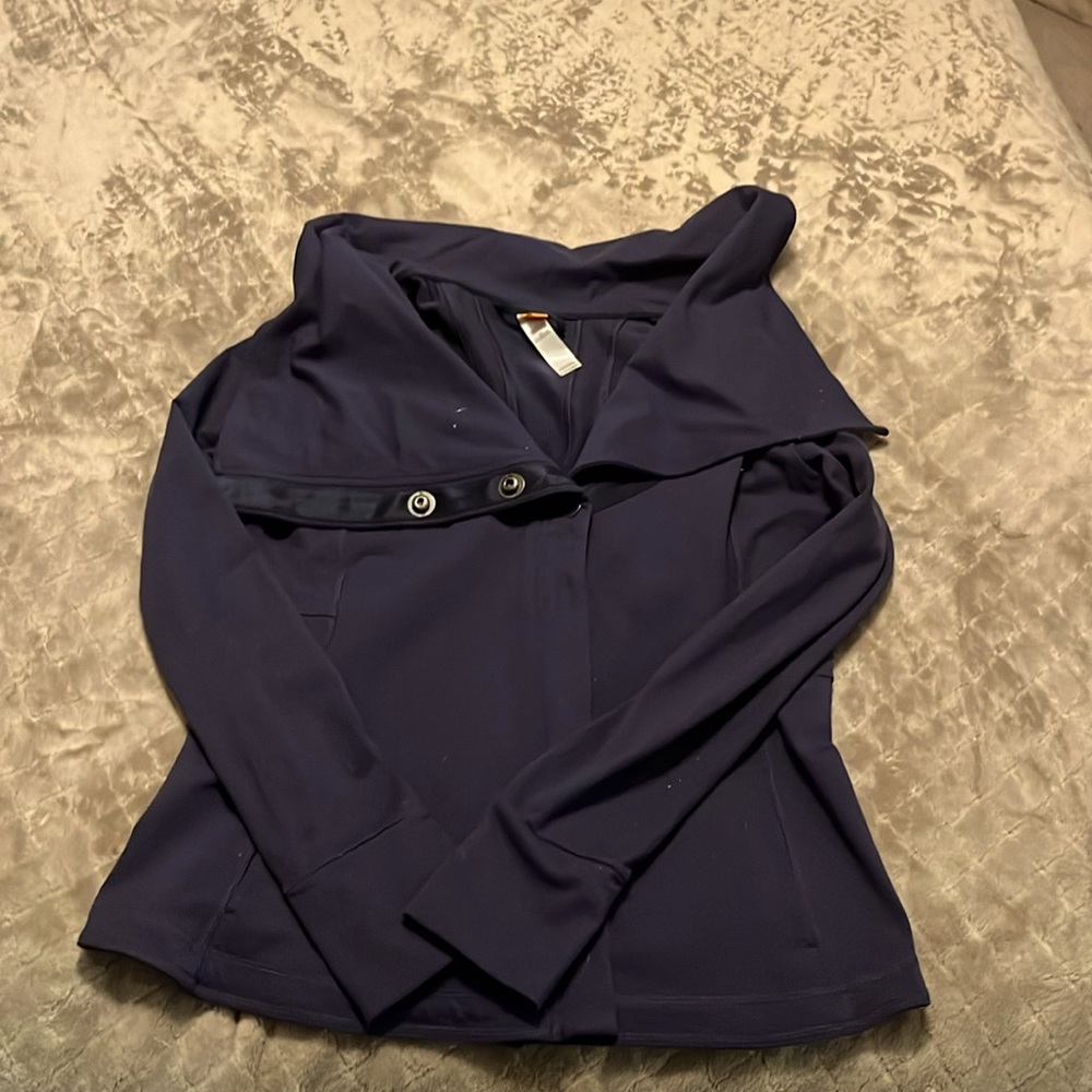 Lucy round collared jacket navy